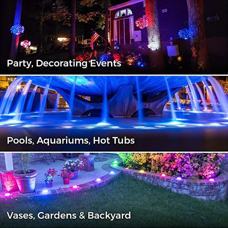 EFX 4pk Party Colored Submersible LED Lights With Remote EFX 4pk Party Colored Submersible LED Lights With Remote