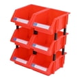thumbnail image 3 of Caja de herramientas de hardware perfecl contenedor de almacenamiento apilable 6 piezas rojo, 3 of 8