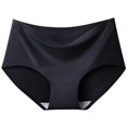 thumbnail image 2 of Bragas sin rastro para mujer, ropa interior de cintura media de seda de hielo, calzoncillos de Color de gran tamaño para uso diario, 2 of 3