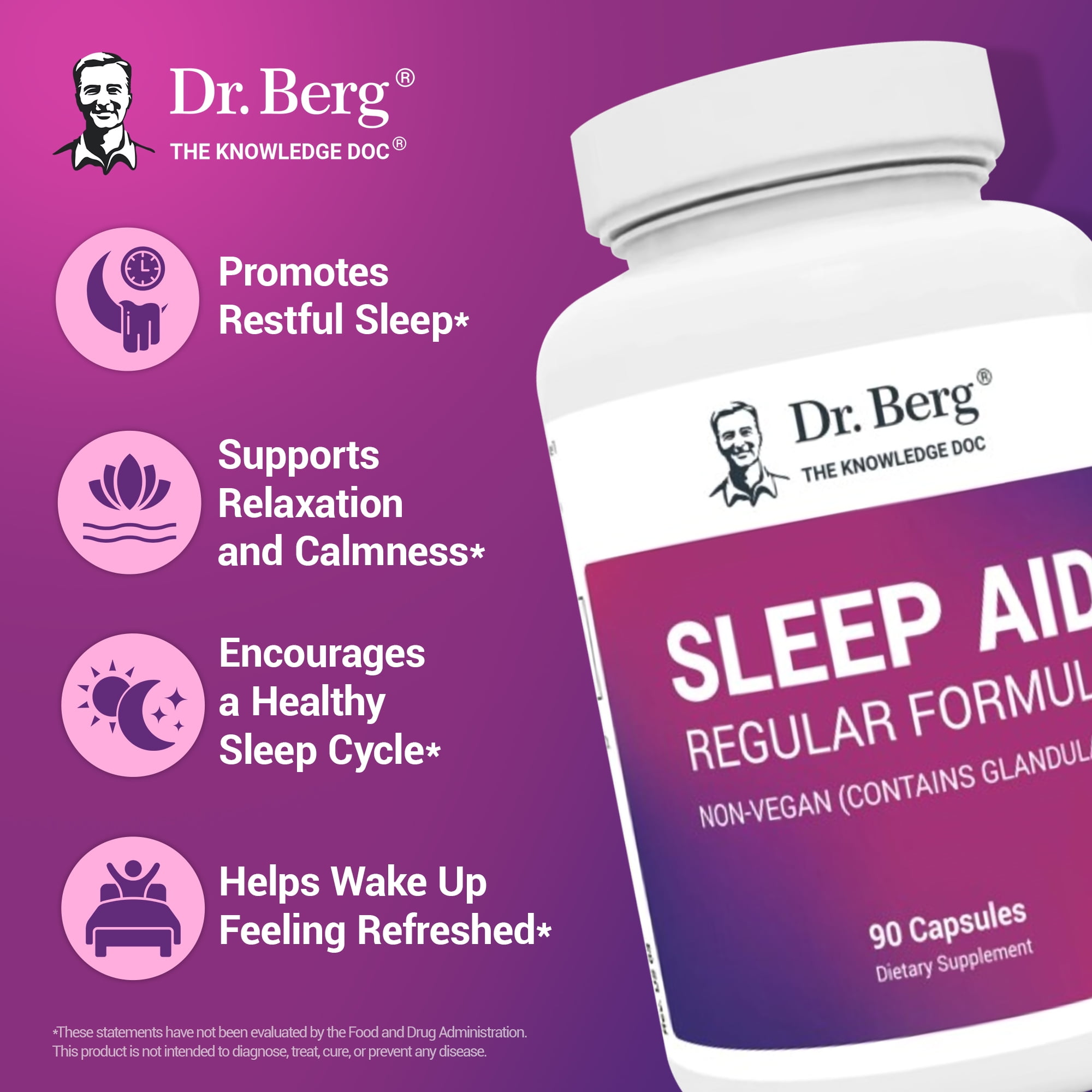 Dr. Berg Sleep Aid Regular Formula Non-Vegan 90 Capsules