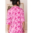 thumbnail image 2 of Women's Pink Bow Print Half Sleeve Shirt and Shorts Pajamas Set - [ZhiHiMeRi] | (US 12-14)L, 2 of 12