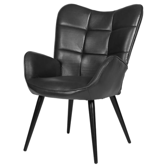 Modern Upholstered Dining Chairs, Kitchen Chairs with Wood Legs, High Back Dinning Chair for Kitchen, Dining Room, Living Room, Restaurant, Black