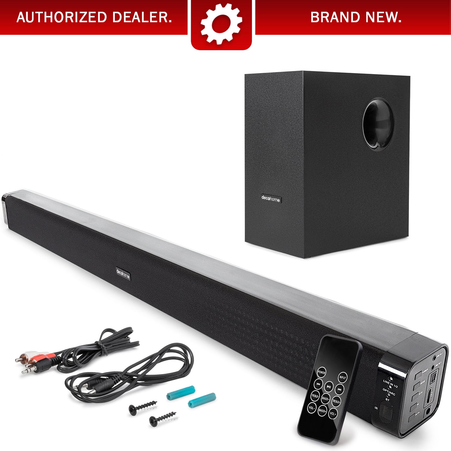 Pioneer 2.1 channel 60w hotsell soundbar with wireless subwoofer