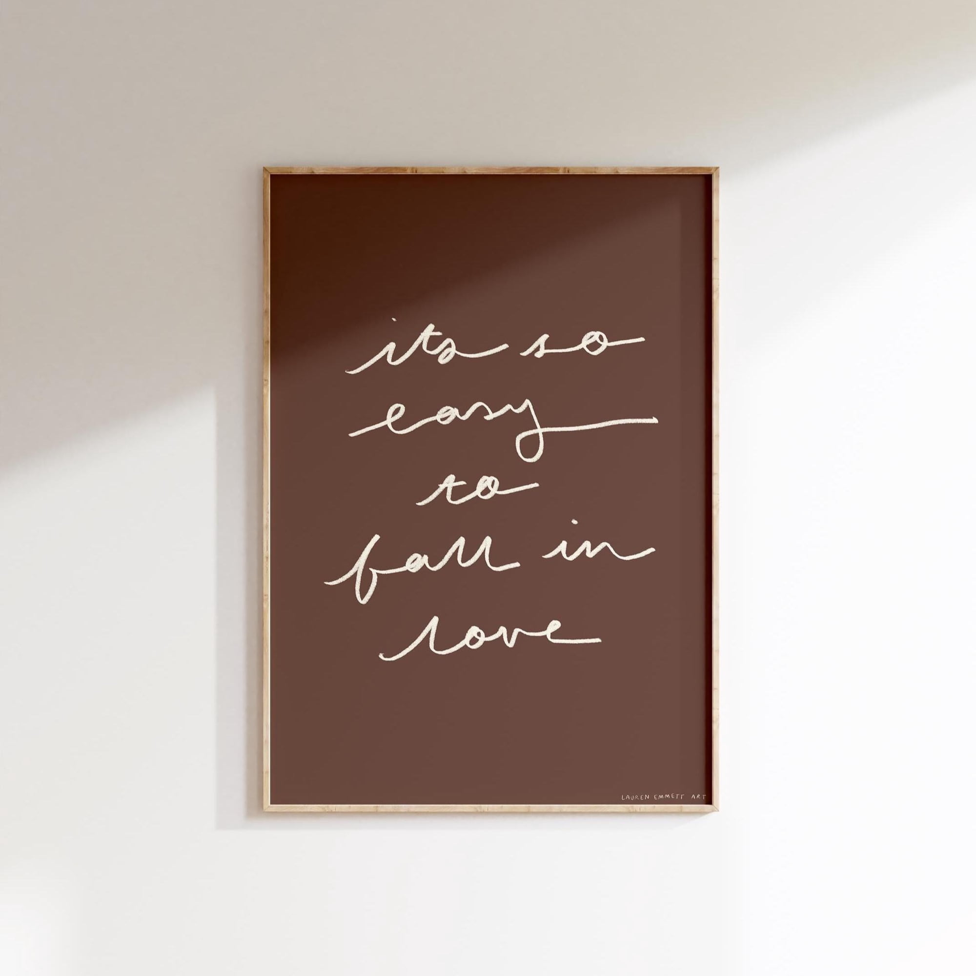 It'S So Easy To Fall In Love Lyrics Wall Print Olivia Dean Inspired Music Art Simple Minimalistic Handwritten Poster