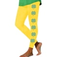 thumbnail image 2 of LEKWK Womens Clover Leggings High Waisted Shamrock Print Yoga Pants Stretchy Breathable Soft Holiday Tights St Patricks Day Party Parade Sport Outfits, 2 of 6