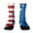 Red, variant on Black Star Red White Stripe Crew Socks, Breathable Casual Socks for Men Women Everyday Wear,Red (One Size)