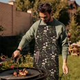 thumbnail image 4 of Brown Mushroom Daisy Dark Pattern Apron-Garden Aprons for Women with Pockets-Cotton Linen Waterproof Kitchen Cooking Gardening Aprons Adjustable for Kitchen,Cooking,BBQ and Salon 33x27 Inch, 4 of 7