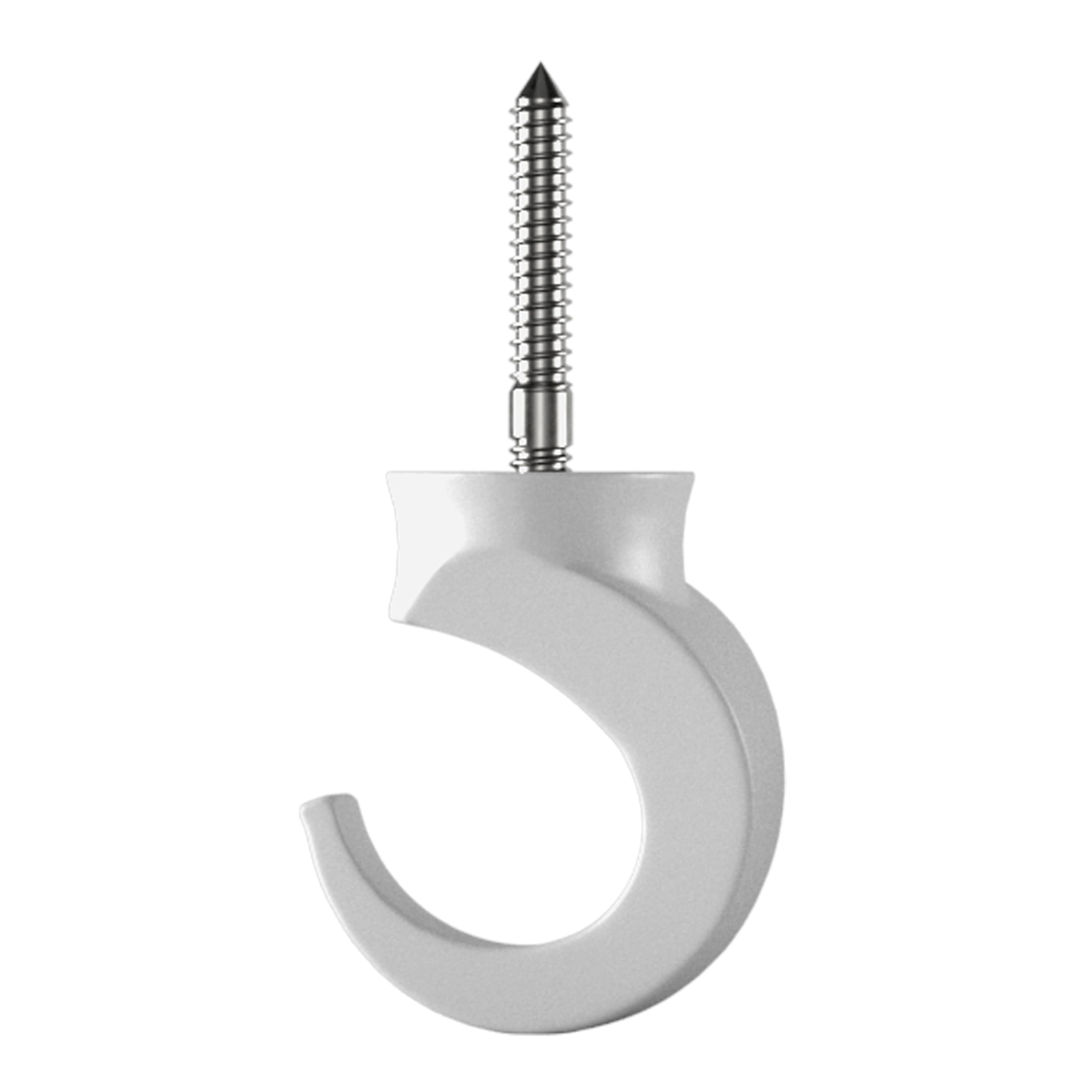 Ook Contemporary Swag Hook, Screw Hook 50 lbs, Steel, White, for Drywall and Wood, 1 pack