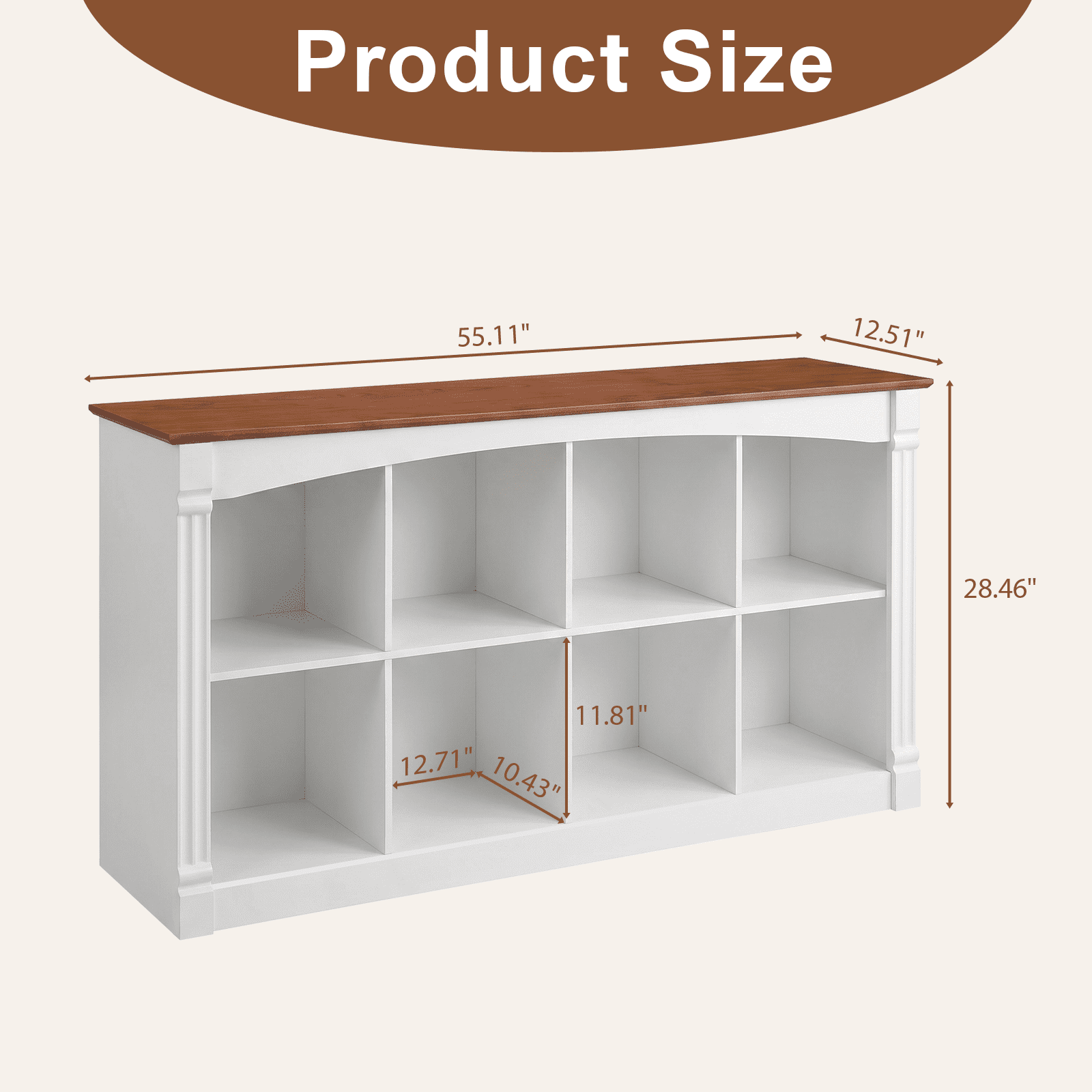 Leumius 8-Cube Storage Organizer,2-Tier Cube Bookcase Open Cubby Display Shelf Unit for Living Room, Bedroom, Office