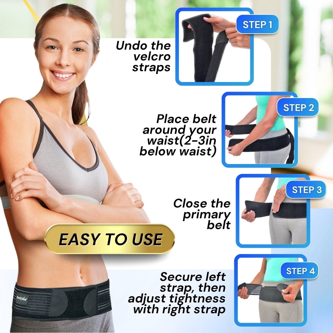 Sacroiliac Hip Belt, Adjustable Compression Support for Back, Hip & SI Joint Pain