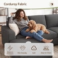 thumbnail image 5 of Marrber 102.4" Oversized 8-Seater Sectional Couch for Living Room, U-Shaped Modular Sectional Sofa with Storage Ottomans, Pet-Friendly Corduroy, Gray, 5 of 8