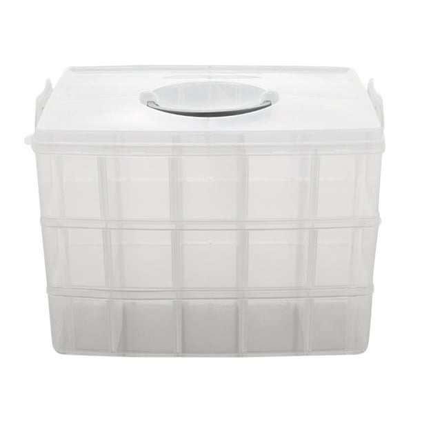 Peggybuy Stackable Craft Container - 3-Layer Craft Box Organizer with  Handle (White) 