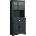 thumbnail image 1 of HOMCOM Buffet with Hutch, Kitchen Pantry Cabinet with Drawer, Glass Door, 1 of 10