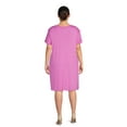 thumbnail image 3 of Terra & Sky Women's Plus Size Ruched Shoulder Knit Dress, 3 of 5