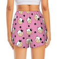 thumbnail image 4 of Running Shorts for Women, Cartoon Cute Cow Head Pink Workout Athletic Shorts with Pockets, Lounge Yoga Shorts Women, 4 of 7