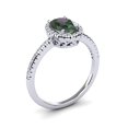 thumbnail image 2 of SuperJeweler 1 1/2 Carat Oval Shape Mystic Topaz and Halo Diamond Ring In Sterling Silver For Women, 2 of 6