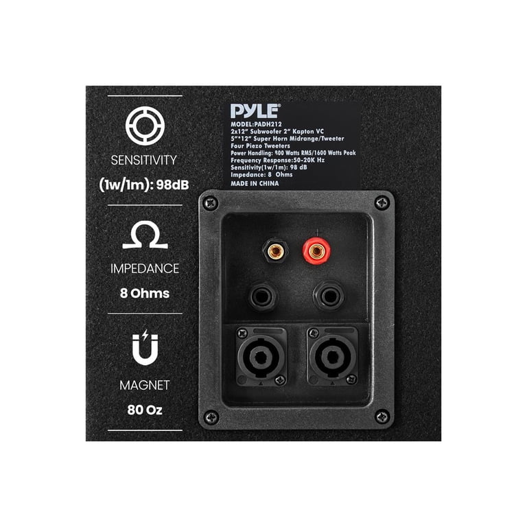 Pyle PADH212 1600W Heavy Duty 7-Way PA Loud-speaker Cabinet