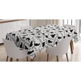 thumbnail image 1 of Ambesonne Cat Tablecloth Rectangular Table Cover, Kittens Footprints Paws, 60"x90", Black and White, 1 of 3