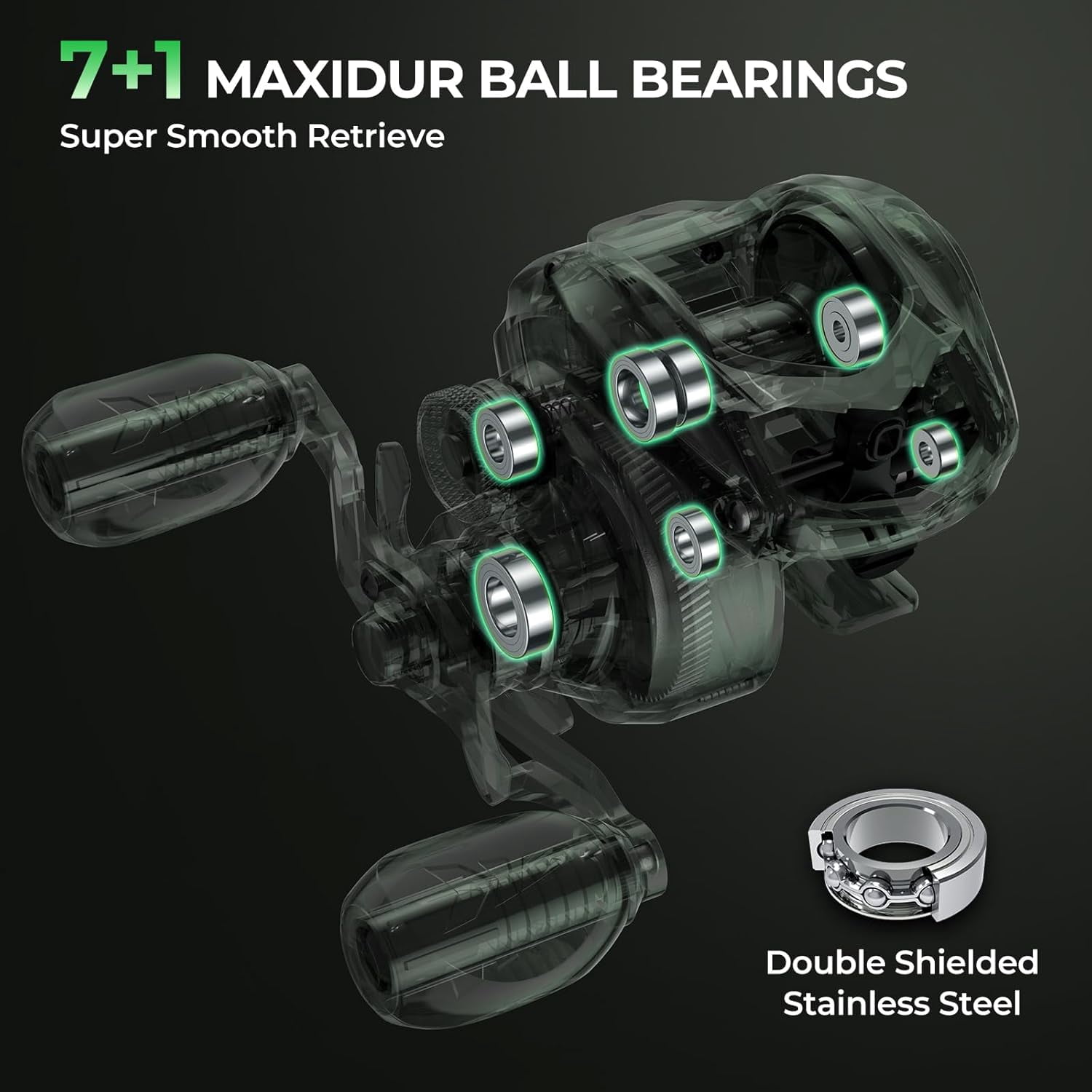 KastKing Twin-Tip Baitcaster Fishing Rod and Reel Combo,Cast-6'8'' Mh- Left Handed, KastFlex IM6 Graphite Blanks, 2-Piece Rods with Extra Tip-Spartacus II