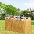 thumbnail image 7 of Vjnyvs Grass Table Skirts Hawaiian Table Decorations Party Grass Table Cloths Tropical Table Cover for Summer Beach Garden, 7 of 7