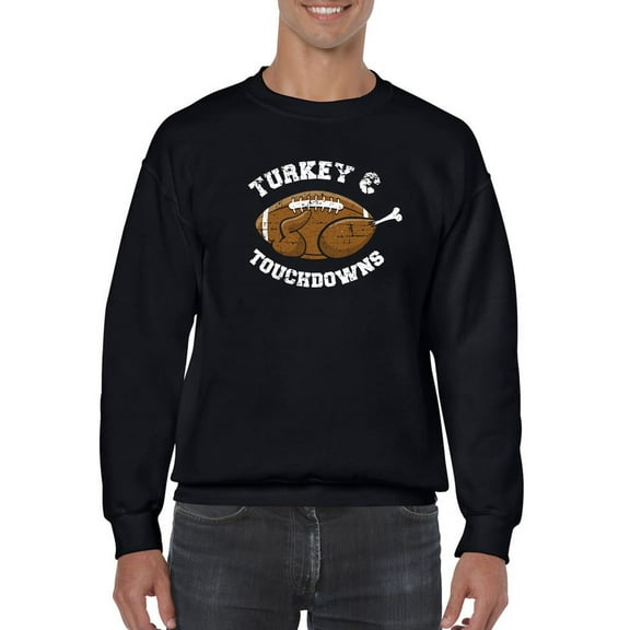 Turkey And Tochdowns Sweatshirt Men -Smartprints Designs, Male XX-Large