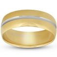 thumbnail image 1 of 8MM Mens 14k Yellow Gold Ring Two Tone Polished Wedding Band, 1 of 2