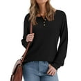 thumbnail image 4 of Ronuti Winter Long Sleeve Shirts for Women Henley Fall Womens Tops Crew Neck Blouses Dressy Casual Winter Clothes M-3Xl, 4 of 8