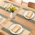 thumbnail image 2 of Farmhouse Placemats Set of 6 Woven Paper Cotton Placemats for Dining Table Decor Indoor Outdoor Kitchen Table Mat Wipe Clean Green 17.7x11.8inch, 2 of 6