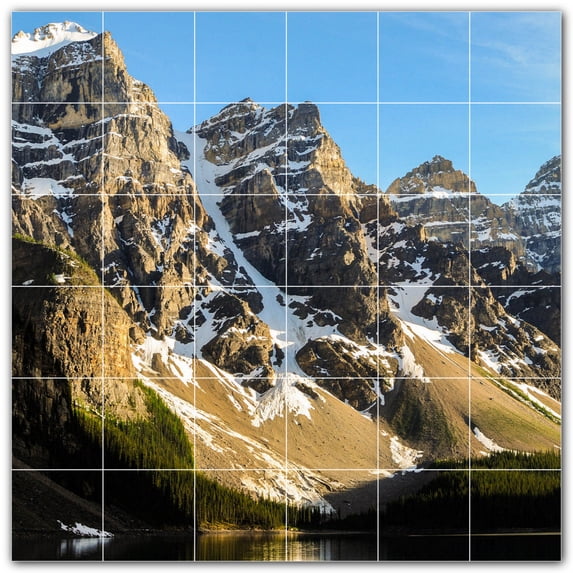 Picture-Tiles.com: Mountains Ceramic Tile Wall Mural WAL500864-66M. 36"W x 36"H using (36) 6" x 6" Ceramic Tiles-Satin Finish