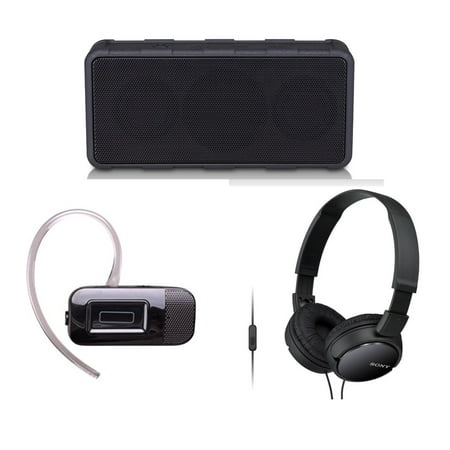 New Electronics For Christmas Gifts Tech & Gadget Lovers Electronics Gift Set Portable Audio Bundle Holiday Christmas - Rugged Wireless Speaker + Bluetooth Headset + Sonyy Headphones for iPhone & Android (New Open Box) ()