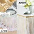 thumbnail image 3 of Efavormart 14Ft White Extra Long 48" Two Layered Tulle & Satin Table Skirt For Wedding Party Decoration, 3 of 11