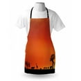 thumbnail image 3 of Africa Apron Panorama of Safari Animals Gulls Reflections in Background at Sunset Scenery, Unisex Kitchen Bib Apron with Adjustable Neck for Cooking Baking Gardening, Burnt Orange Black, by Ambesonne, 3 of 3