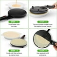 thumbnail image 4 of Pecham Electric Crepe Maker, 8” Portable Crepe Maker with On/Off Switch, Nonstick Coating, Automatic Temperature Control, Food Bowl, Whisk, Spatula for Crepe, Tortillas, Pancakes - Black, 4 of 8