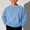 thumbnail image 2 of WAVSUF Boys Solid Sweatshirt, Loose Fit Long Sleeve Round Neck Winter Warm Comfort Pullover Blue 7-8, 2 of 9