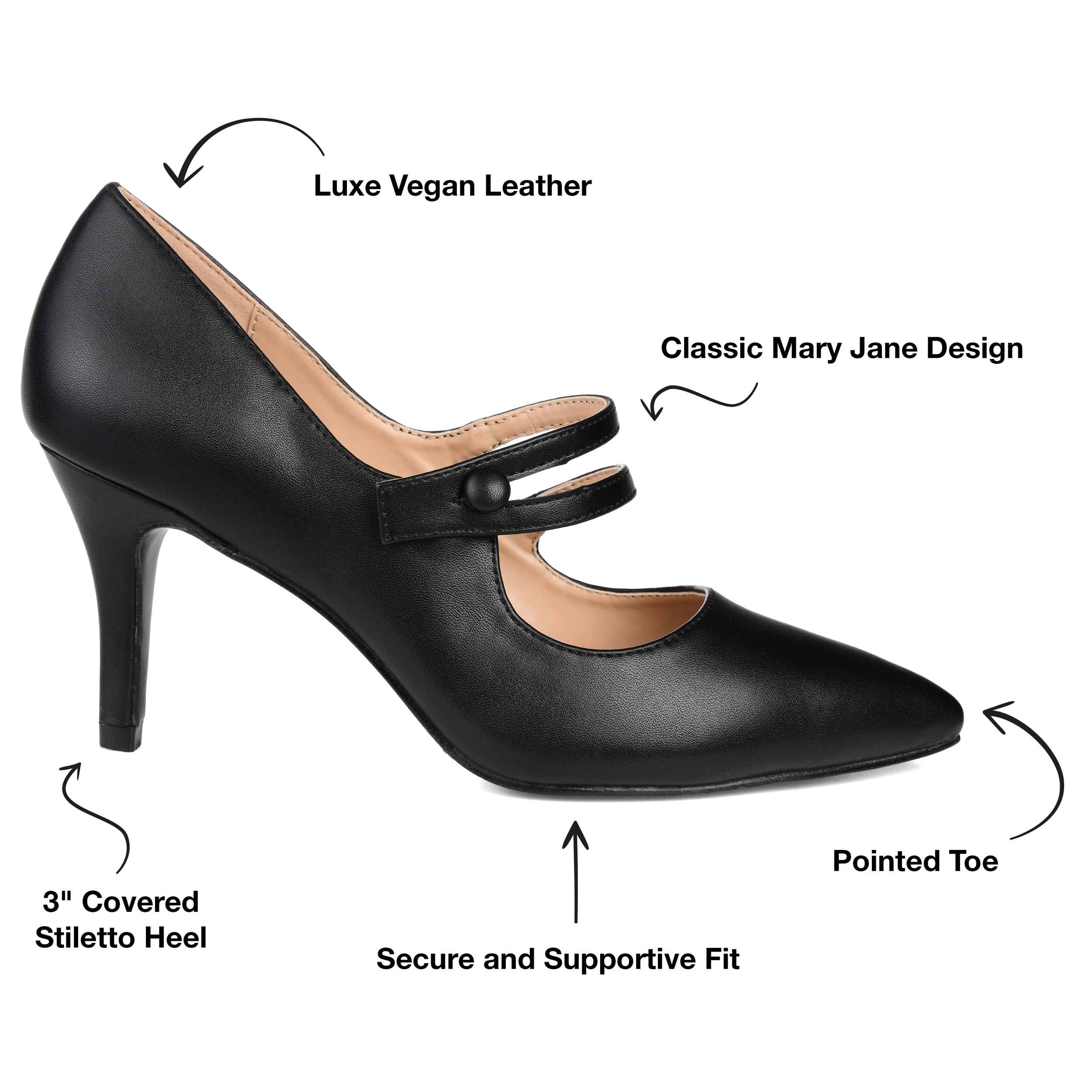 Journee Womens Sidney Pointed Toe Mid Heel Pumps