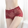 thumbnail image 2 of Gibobby Bikini elástico algodón Bragas sexys para mujer Bragas levantamiento cadera huecas cintura media encaje (Rojo, L), 2 of 5