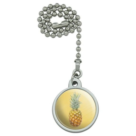 Pineapple Fruit on Yellow Tropical Background Ceiling Fan and Light Pull Chain