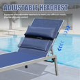 thumbnail image 4 of Patio Chaise Lounge Set Of 3, Aluminum Pool Lounge Chairs With Side Table, Outdoor Adjustable Recliner All Weather For Poolside, Beach, Yard, Balcony (Navy Blue), 4 of 6