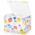 thumbnail image 2 of Iauyy Large Storage Box with Lid - Foldable Home Storage Bins for Clothes Toy Holiday Decor, Strawberry Pattern (42*32*30cm), 2 of 6