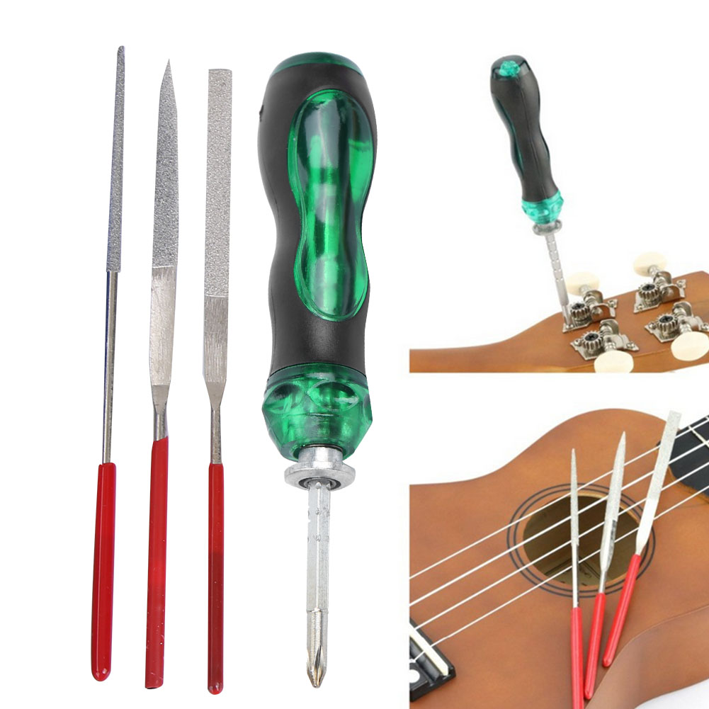 Zaqw 25 In 1 Guitar Repair Tool Kit Bridge Saddle File T Angle Ruler