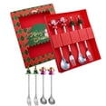 thumbnail image 2 of Kitchen Storage Organization, Christmas Spoon Set Cute Snowman Spoon Christmas Dessert Spoon Fork Gift Cutlery, Silver, 2 of 6