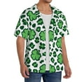 thumbnail image 4 of Vsdgher Leopard print St. Patrick's Day Print Men's Wrinkle Free Untucked Cuban Shirt Business Casual Button Down Shirts Short Sleeve Shirt, 4 of 7
