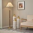 thumbnail image 6 of Luxurious White Metal Vase Set with Gold Details - 3-Piece Droplet Design for Beautiful Home Styling!, 6 of 19