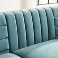 thumbnail image 4 of Modway Ingenuity Channel Tufted Performance Velvet Sofa in Light Blue, 4 of 7