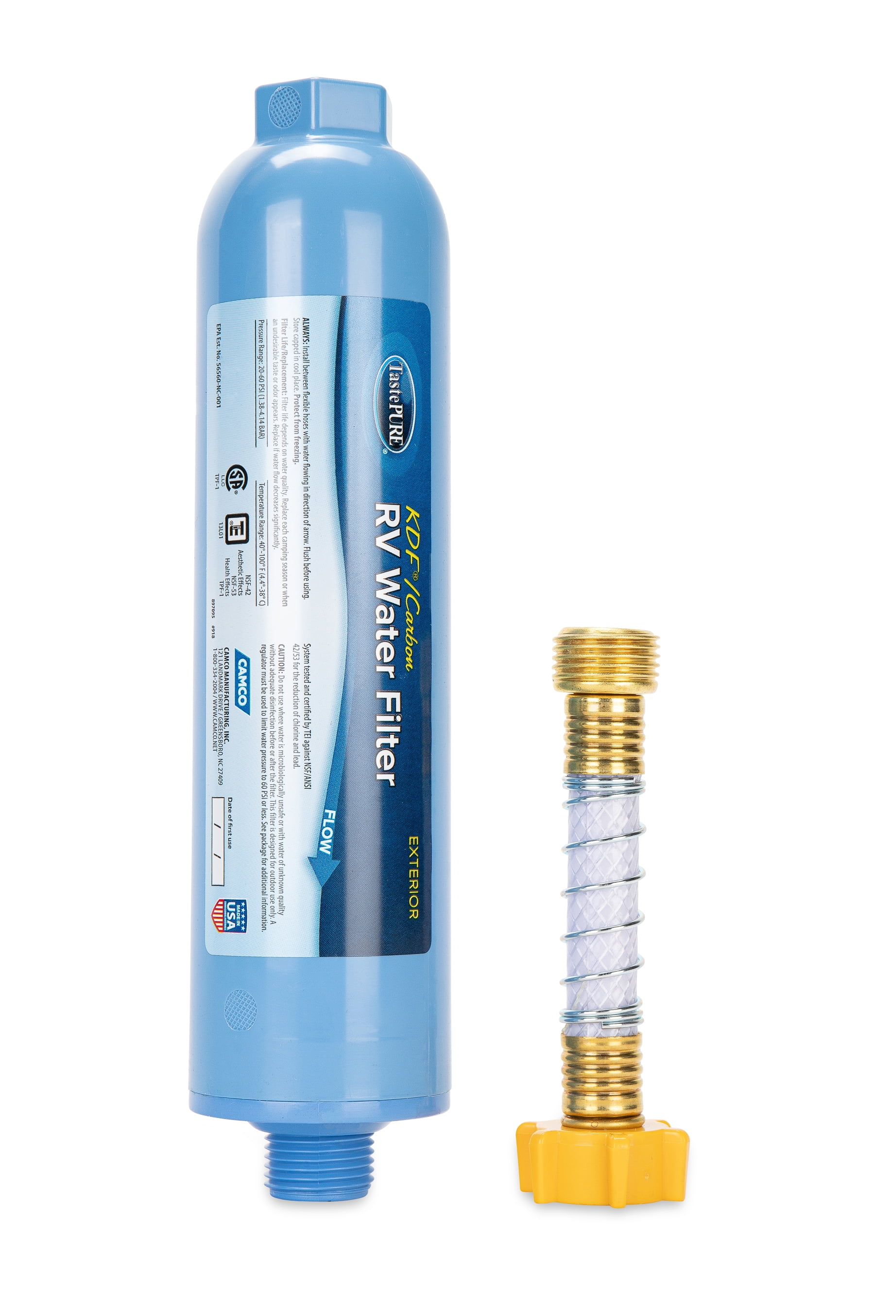 Ayleid RV Inline Water Filter with Flexible Hose Protector,Dedicated for RVs and Marines,2 Pack Drinking & Washing Filter,Reduces Lead,Fluoride,Chlorine,Bad Taste & Odor 