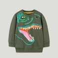 thumbnail image 4 of KaLI_store Boys Long Sleeve Shirts Boy's Casual Print Long Sleeve Crew Neck T Shirt Tee Tops Green,6-7 Years, 4 of 5