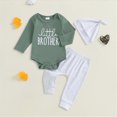 thumbnail image 2 of TOWED22 Newborn Infant Baby Boy Clothes Fall Winter Outfits Letter Printed Romper Pants Set Toddler Baby Boy Clothes Set,Green,3-6 M, 2 of 5