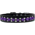 thumbnail image 4 of Pet and Dog Spike Collar, "Double Clear Crystals  Purple Spikes”, 4 of 5