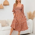 thumbnail image 6 of gakvbuo Maternity Dress for Photoshoot Women'S Pregnant Casual Sexy Fashion Small Floral Printing Chiffon Square Collar Long Sleeve Long Dress, 6 of 8