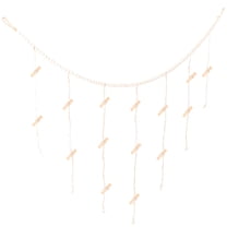 Monyance photo hanging display with clips Wall Hanging Photo Display String Wooden Beads Garland Wall Photo Holder(54.33X14.96X0.59Inches)